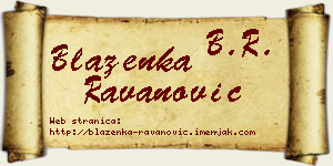 Blaženka Ravanović vizit kartica